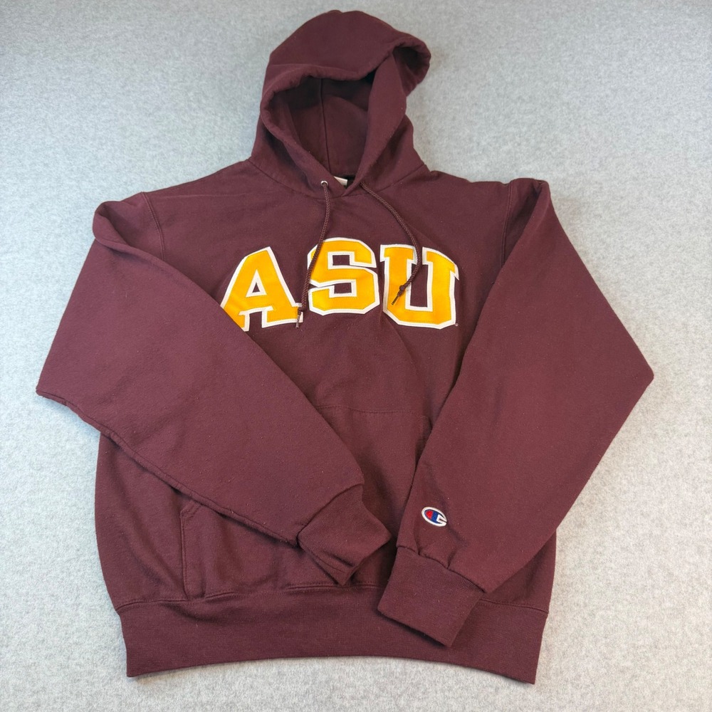 Champion ASU Arizona State University Hoodie Maroon Sun Devils Sweatshirt Mens M